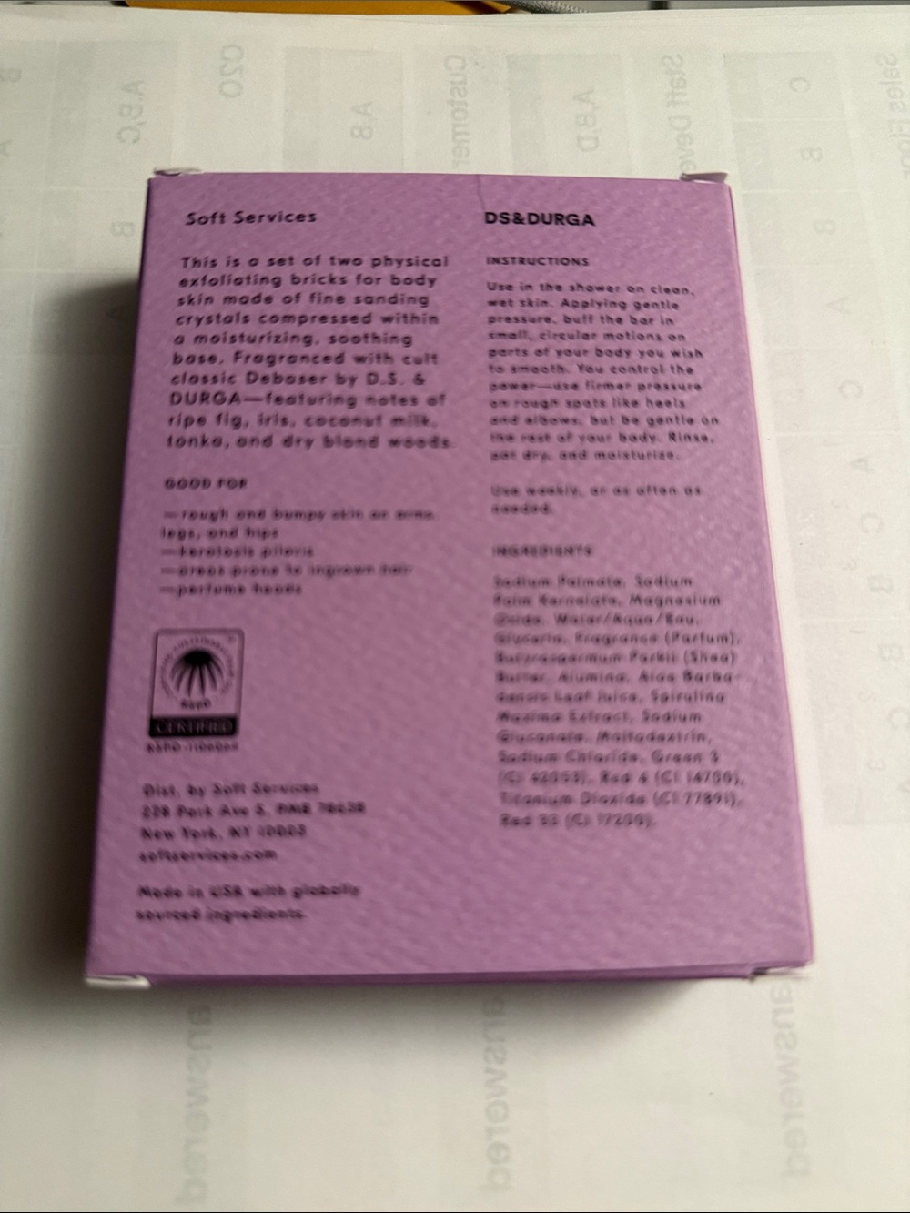 Soft Services DS & Durga Exfoliating Buffing Bar Debaser - Picture 2 of 2